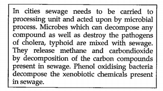 Paragraph based questions. Read the paragraph and answer the following questions:       Where is sewage in cities disposed off?