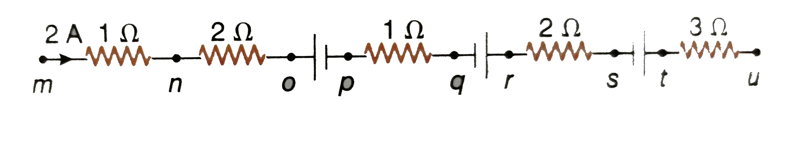 A circuit consists of three batteries of emf E1=1V,E2=2V and E3=3V and internal resistances 1 Omega,2Omega and 1 Omega respectively which are connected in parallel as shown in fig.1.106.The potential difference between points P and Q is