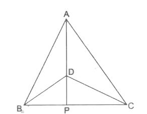 triangleABC and triangleDBC are two isosceles triangles on the same base BC and vertices A and D are on the same side of BC. If AD is extended to intersect BC at P, show that:   (i) triangleABD ~= triangleACD   (ii) triangleABP ~= triangleACP   (iii) AP bisects angleA as well as angleD   (iv) AP is the perpendicular bisector of BC.