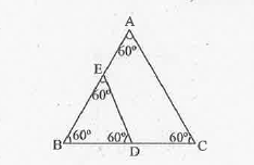 triangleABC  ಮತ್ತು triangleBDE   ಗಳು  ಎರಡು ಸಮಬಾಹು ತ್ರಿಭುಜಗಳು  Dಯು  BC ಯ  ಮಧ್ಯಬಿಂದು  ಆದರೆ triangleABC  ಮತ್ತು  triangleBDE ಗಳ   ವಿಸ್ತರಣಗಳ  ಅನುಪಾತ.            (A) 2 : 1   (B) 1 : 2   (C) 4 : 1   (D) 1 : 4