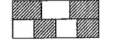 A rectangle is divided horizontally  into two equal parts. The upper part is further divided into three equal parts and the lower part is divided into four equal parts. Which fraction of the original rectangle is the shaded part?