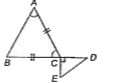 In the figure, ABC is an isosceles triangle with CA = CB and BC is produced to a point D. If CE bot BC,