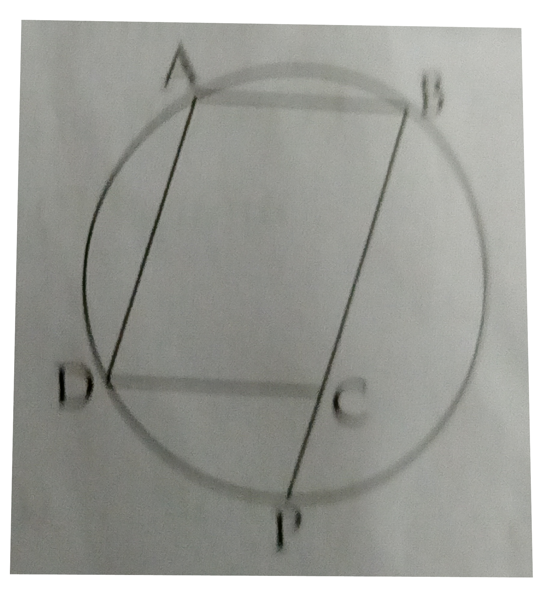 squareABCD  is a parallelogram . Side BC  intersects circle at point P . Prove that DC = DP .