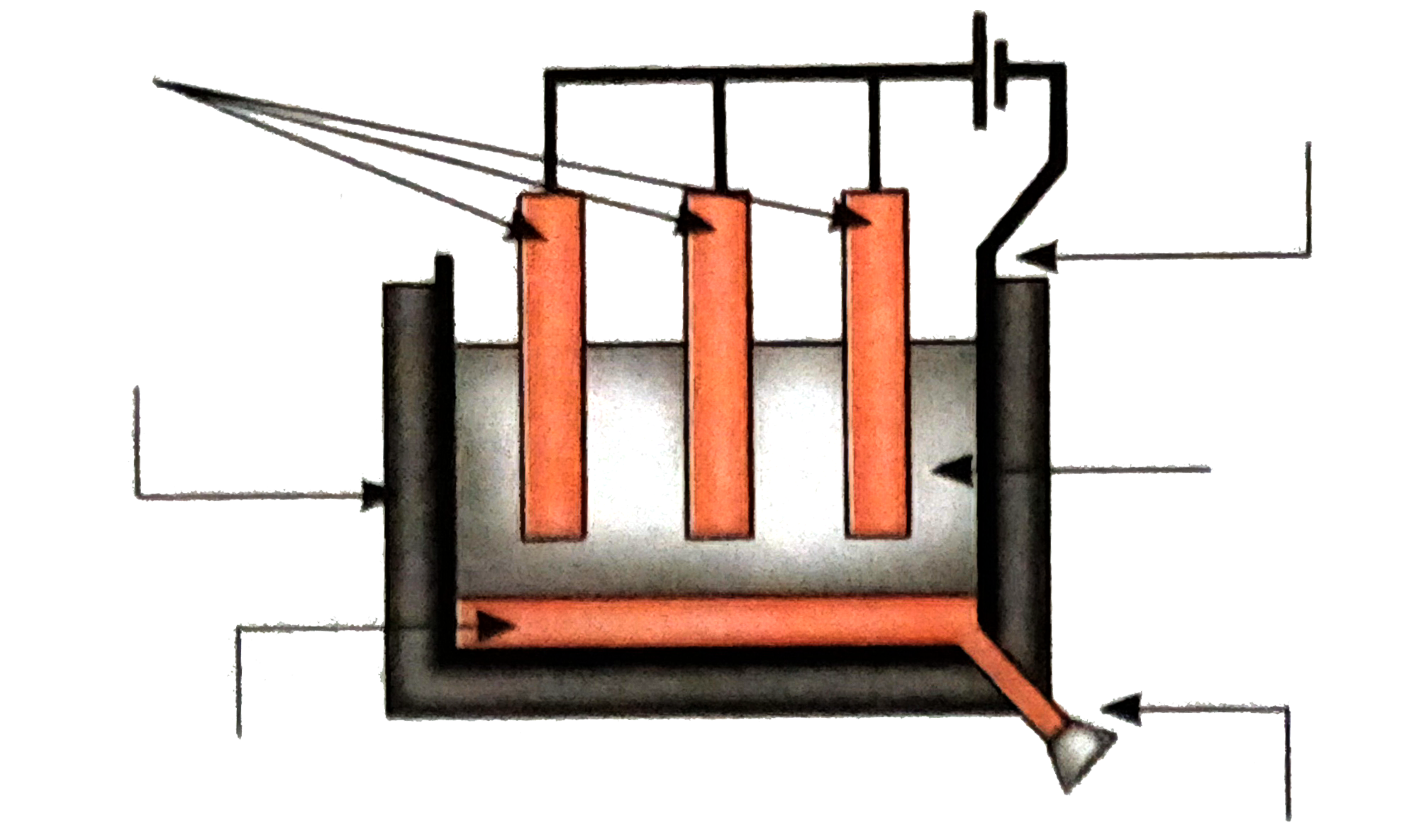 Answer the questions based on the given diagram.   Label the diagram and answer the given question        Write the anode and cathode reactions.