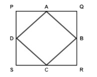 Points A, B, C and D are midpoints of the sides of square  PQRS. If the area of PQRS is 36 Sqcm, the area of ABCD is ...........Sqcm