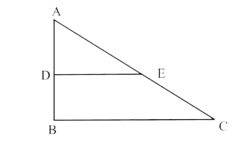 In the figure, DeltaABC is right angled at B. If AB = 9 cm, AC = 15 cm. and D and E are the mid points of AB & AC respectively calculate.   (i) The length of BC   (ii) The area of trapezium BCED