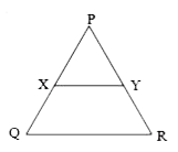 In the following figure, XY||QR and  (PX)/(XQ)=(PY)/(YR)=1/2