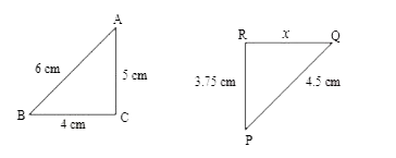 In the given figure, if triangleABC ~ trianglePQR, find the value of x?