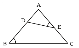 In the given Fig., D and E are points on sides AB and CA of triangleABC such that triangleB= angleAED. Show that triangleABC ~ triangleAED.