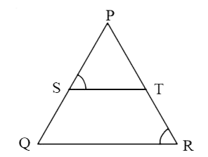 In the given figure (PS)/(SQ)=(PT)/(TR) and anglePST = anglePRQ. Prove that PQR is an isoscles triangle.