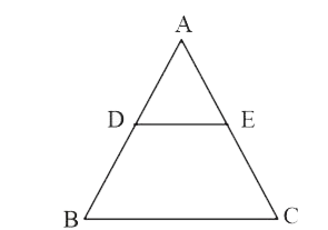 In figure DE||BC, and AD=1/2 AB. IF BC=4.5cm, find DE.