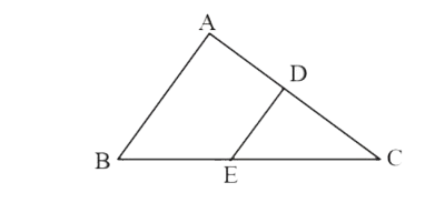 In the given figure of triangleABC, D and E are points on CA and CB respectively such that DE || AB, AD = 2x, DC = x + 3, BE = 2x – 1, CE = x find x.