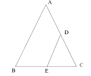 In the figure Delta ABC, DE||AB. If AD = 2x, DC = x + 3, BE = 2x - 1 CE = x then find the value of x.