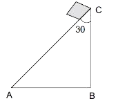A body of mass M starts sliding down an Inclined plane where critical angle is lt ACB=30^(@) as shown in figure, the coefficient of friction will be