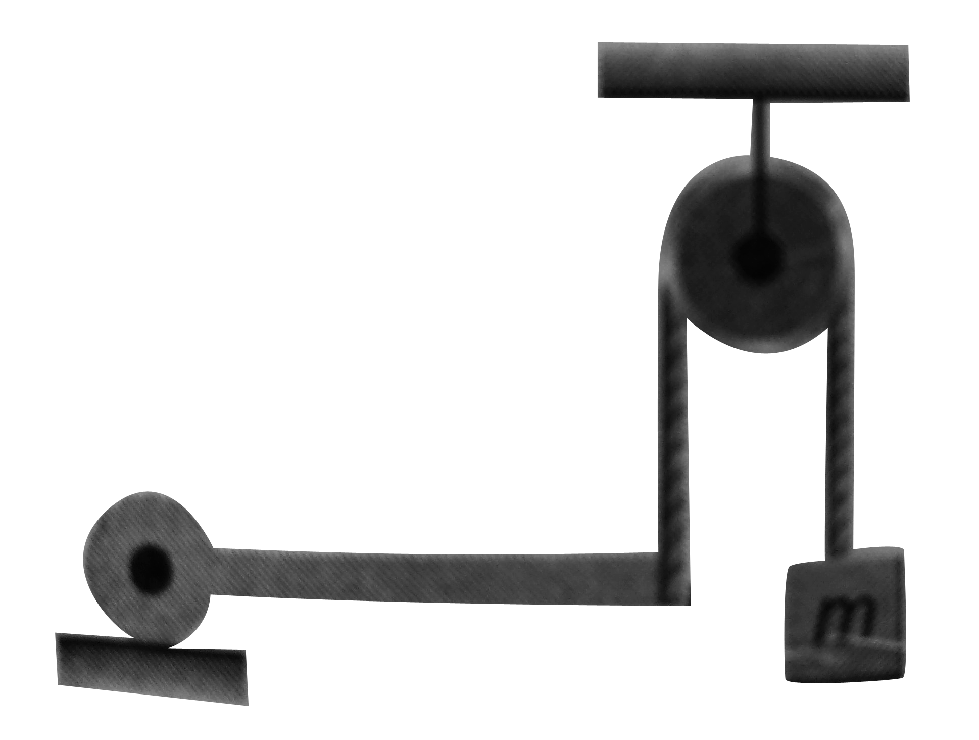 Uniform rod AB is hinged at end A in horizontal position as shown in the figure. The other end is connected to a block through a massless string as shown. The pulley is smooth and massless. Mass of block and rod is same and is equal to m Then acceleration of block just after release from this position is