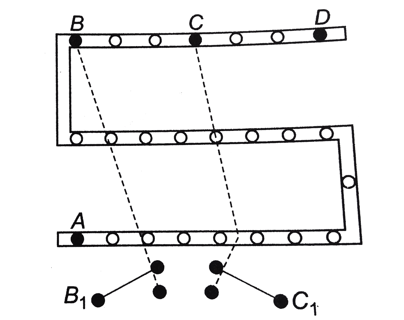 For the post office arrangement to determine the value of unknown resistance, the unknown resistance should be connected between.