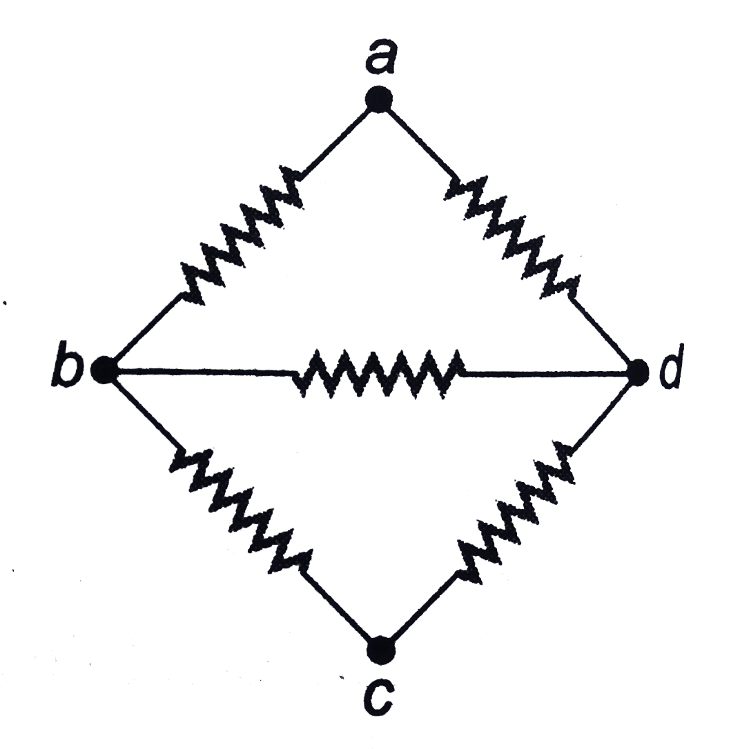 Each resistance of the network shown in figure is r. Net resistance between