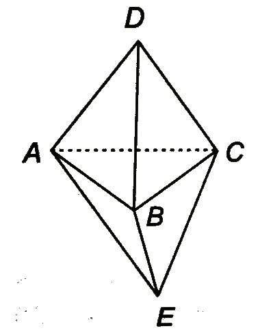 Find the equivalent resistance of the triangular bipyramid between the points.      a. A and C , b. D and E