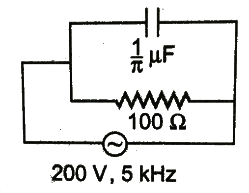 A signal generator supplies a sine wave of 200V, 5kHz to the circuit shown in the figure. Then, choose the wrong statement.   .