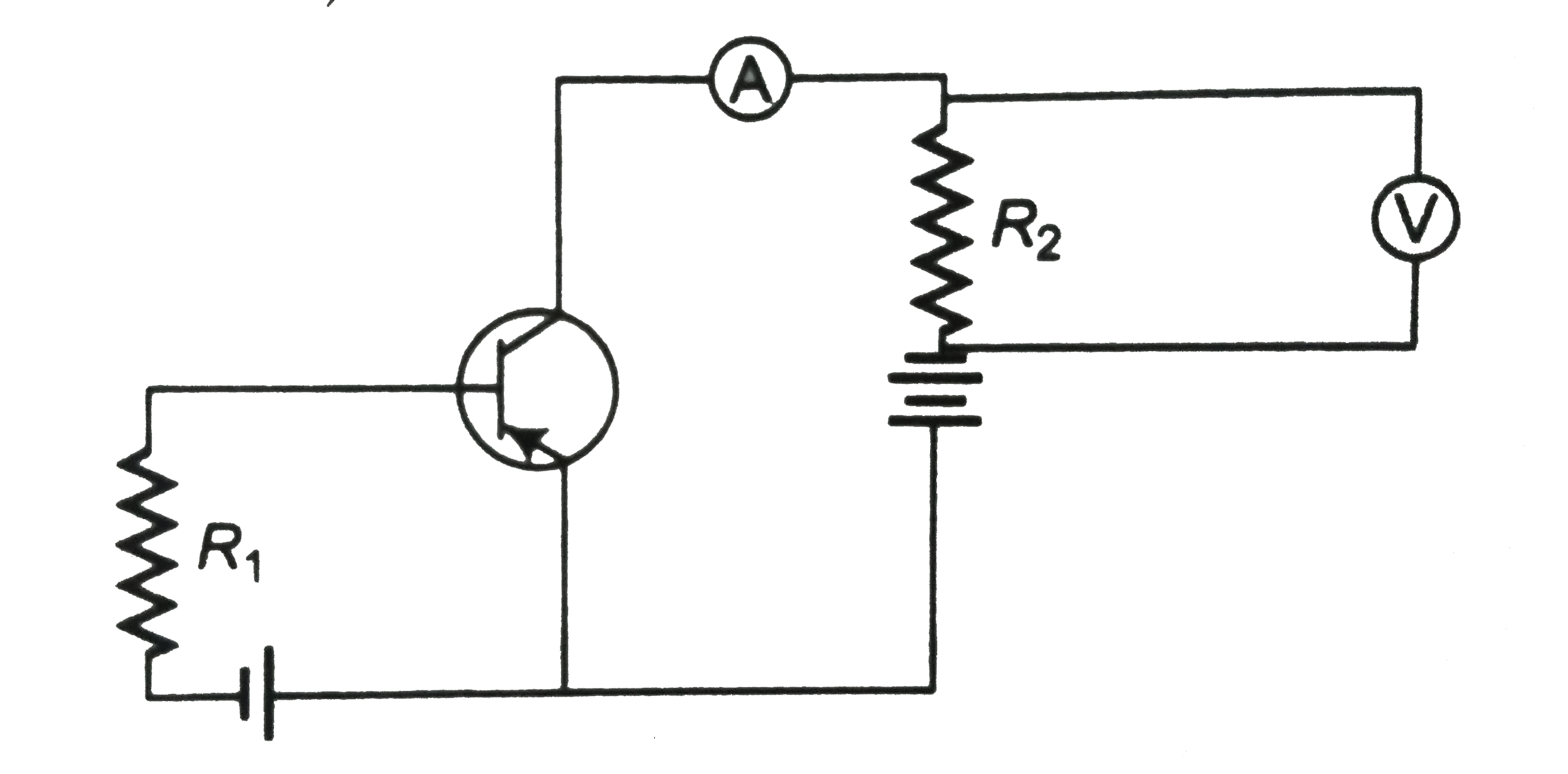 If the resistance R1 is increased , how will the readings of the ammeter and voltmeter change?