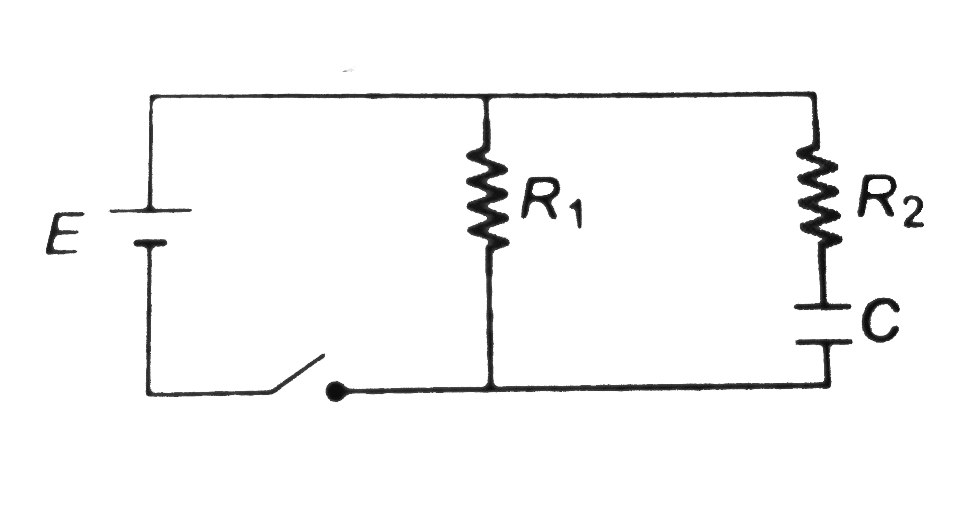 For the circuit shown in figure, find   (a) the initial current through each resistor   (b) steady state current through each resistor   (c) final energy stored in the capacitor   (d) time constant of the circuit when switch is opened.