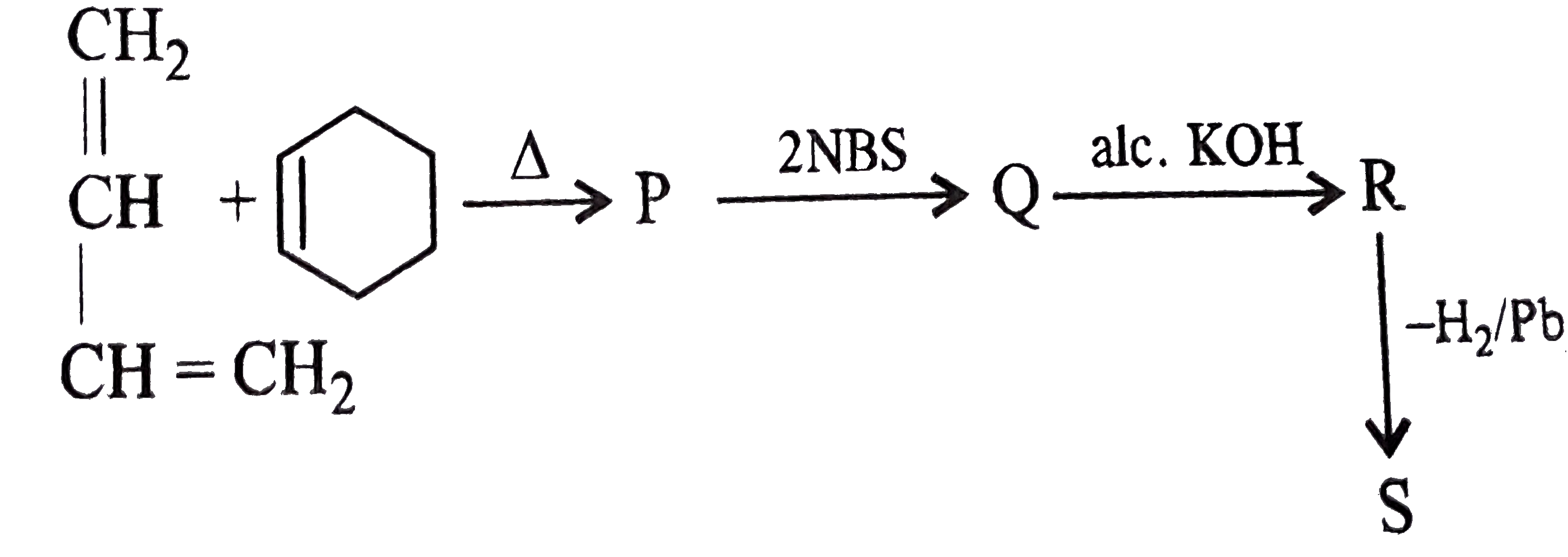 The final product (S) formed in the following reaction sequence is