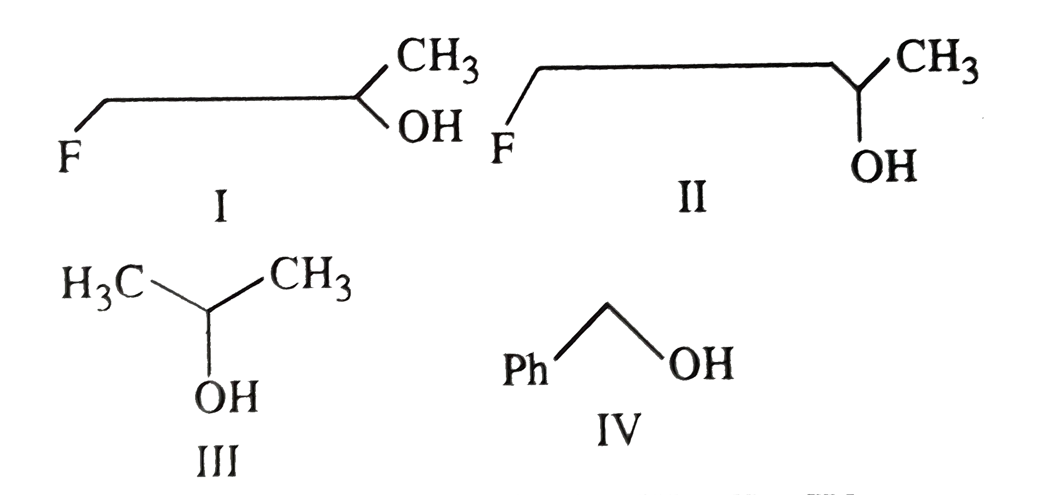 The order of reactivity of tghe following alcohols towards HCI is