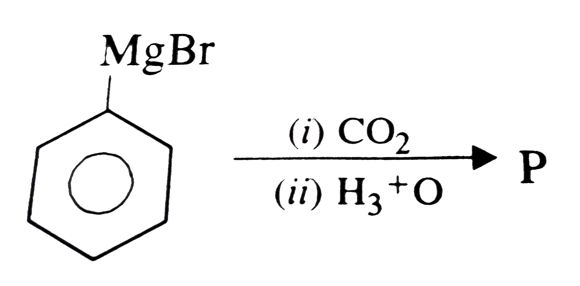 In the above reaction, product P is