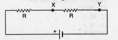 A voltmeter is used to measure the potential difference V across XY in the circuit in Figure below  . In order to give an accurate reading V, how should the resistance of the voltmeter compare with R ?