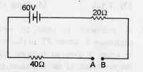 In the circuit shown below  , what is the potential difference across A and B ?