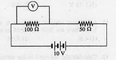 The voltmeter connected in the circuit shows   a reading of 5 V. Resistance of the voltmeter (in Omega) is