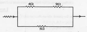 In the circuit  , when certain current the heat produced in 5 Omega is 4.05 J in a time t. The heat produced in 2 Omega coil in the same time interval is