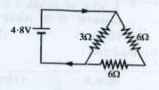 The current in the given    circuit is