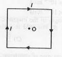 A square wire of each side l carries a current I. The magnetic field at the mid point of the square is