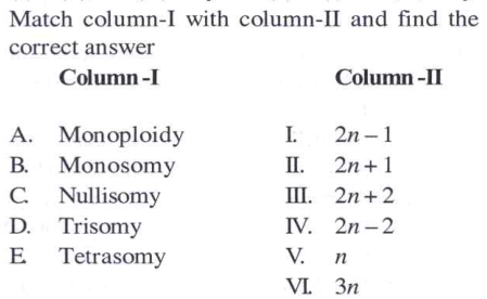 Match the following columns