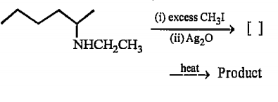 Predict the possible number of alkenes and the main alkene in the following reaction.