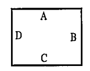 Letters A, B, C and D are written on a cardboard as shown in the figure below. The cardboard is kept at a suitable distance behind a transparent empty glass of cylindrical shape. If the glass is now filled with water, one sees an inverted image of the pattern on the cardboard when looking through the glass. Ignoring magnification effects, the image would appear as