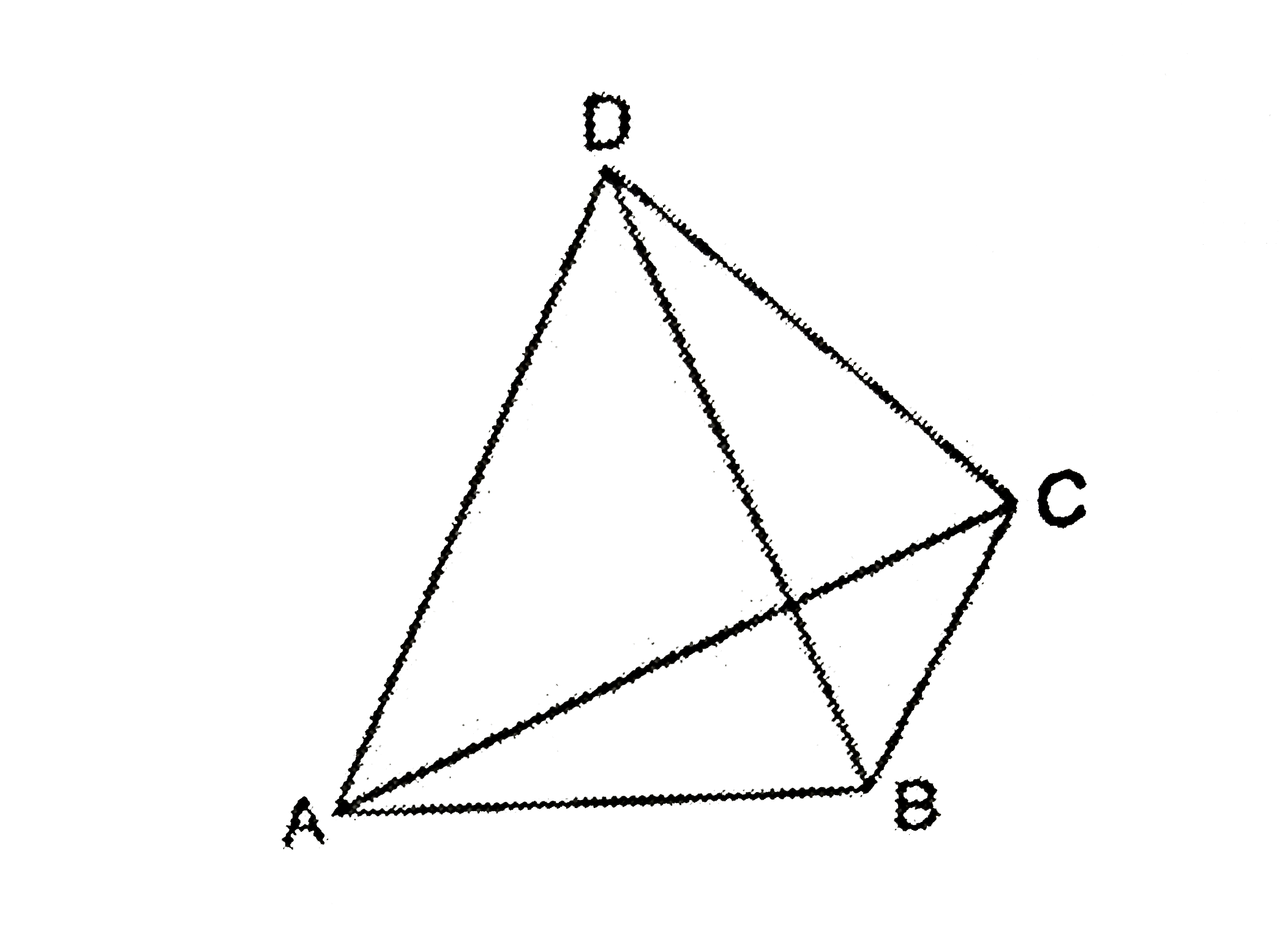 Six identical wires of resistance R each are joined to form a pyramid, as shown in the figure above