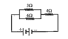 दिये गये चित्र, में 3Omega  के प्रतिरोध में 0.8 A धारा प्रवाहित होती है। ज्ञात करो कि 4Omega  के प्रतिरोध में विभवान्तर का मान क्या होगा?