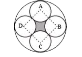In the figure below, the radius of the bigger circle is  (sqrt(2) +1) cm and the radius of all the smaller circles are equal. Each of the smaller circles touches two of the other three smaller circles and the larger circle as shown. Find the area (in cm2) of the shaded portion.
