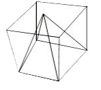 A regular square pyramid is placed in a cube so that the base of the pyramid and that of the cube coincide. The vertex of the pyramid lies on the face of the cube opposite to the base, as shown. An edge of the cube is 7 inches.        How many  square inches (approximately) are in the posi- tive difference between the surface area of the cube and the surface area of the pyramid ?