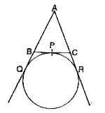 In the figure shown here, a circle touches the side BC of a triangle ABC at P and AB and AC produced at Q and R respectively. What is AQ equal to ?