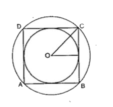 If the area of region bounded by the inscribed and circumscribed circles of a square is 9pi, then the area of the square will be :