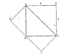 ABCD is a rectangle of dimensions 8 units and 6 units AEFC is a rectangle drawn in such a way that diagonal AC of the first rectangle is one side and side opposite to it is touching the first rectangle at D as shown in the figure. What is the ratio of the area of rectangle ABCD to that of AEFC ?
