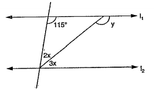If line l(1) is parallel  to line l(2)  in the given  figure  , what is the  value of y ?