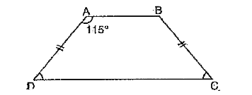 In an isosceles trapezium ABCD, angle C is equal to: