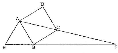 ABCD is a square, and ABE is an equilateral triangle. AC and EB are produced to meet at F. Calculate the angles of Delta ABF.