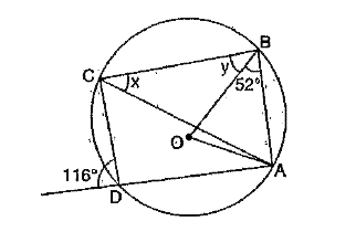 In the given figure, find x + y.