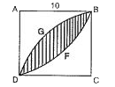 In the given figure, ABCD is a square with side 10 cm. BFD is an arc of a circle with centre C and BGD is an arc of a circle with centre A. What is the area of the shaded region in square centimetres ?