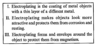Consider the following statements about electroplating      Which one of the above statements is true?